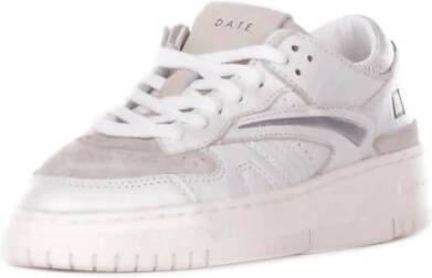 D.a.t.e. Witte Leren Sneakers met Logo