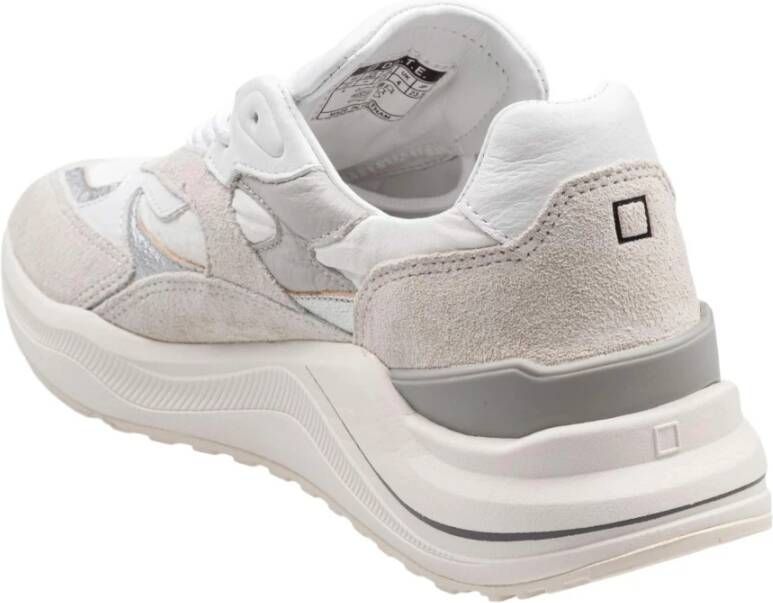 D.a.t.e. Witte nylon- en suède hardloopschoenen