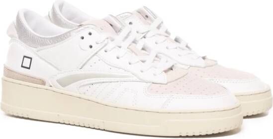 D.a.t.e. Witte Roze Leren Sneakers White Dames