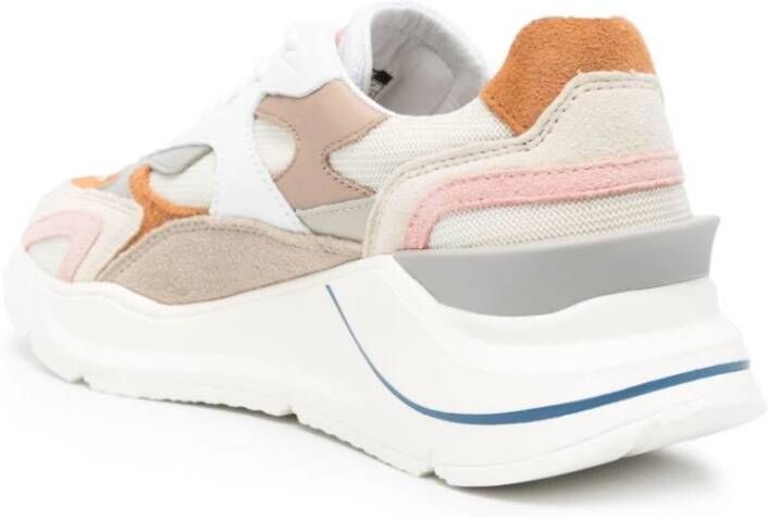 D.a.t.e. Witte Sneakers Amandel Teen Mesh Detail Multicolor Dames