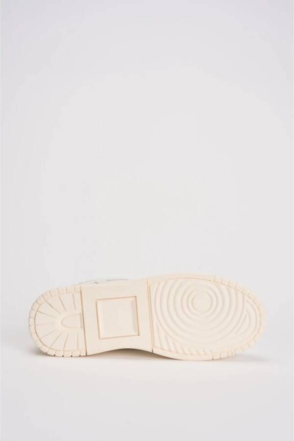 D.a.t.e. Witte Sneakers met Beige Accents