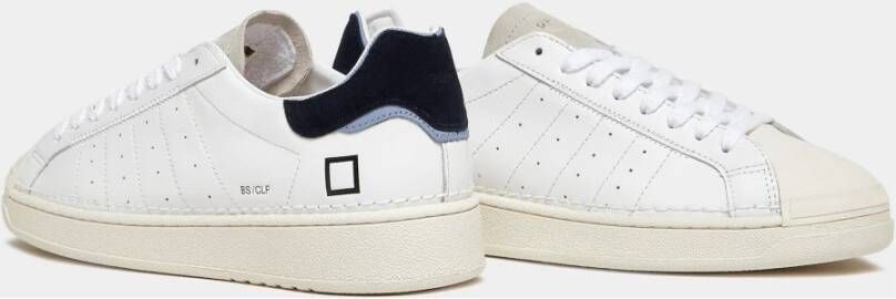 D.a.t.e. Witte Sneakers met Crèmewitte Rubberen Neus en Suède Tong White Heren