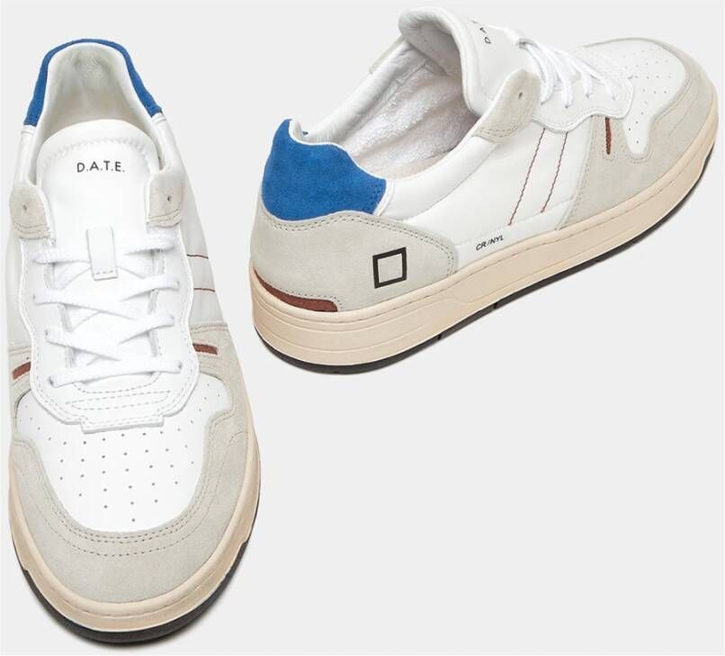 D.a.t.e. Witte Sneakers met Details van Leerachtig Suède White Heren
