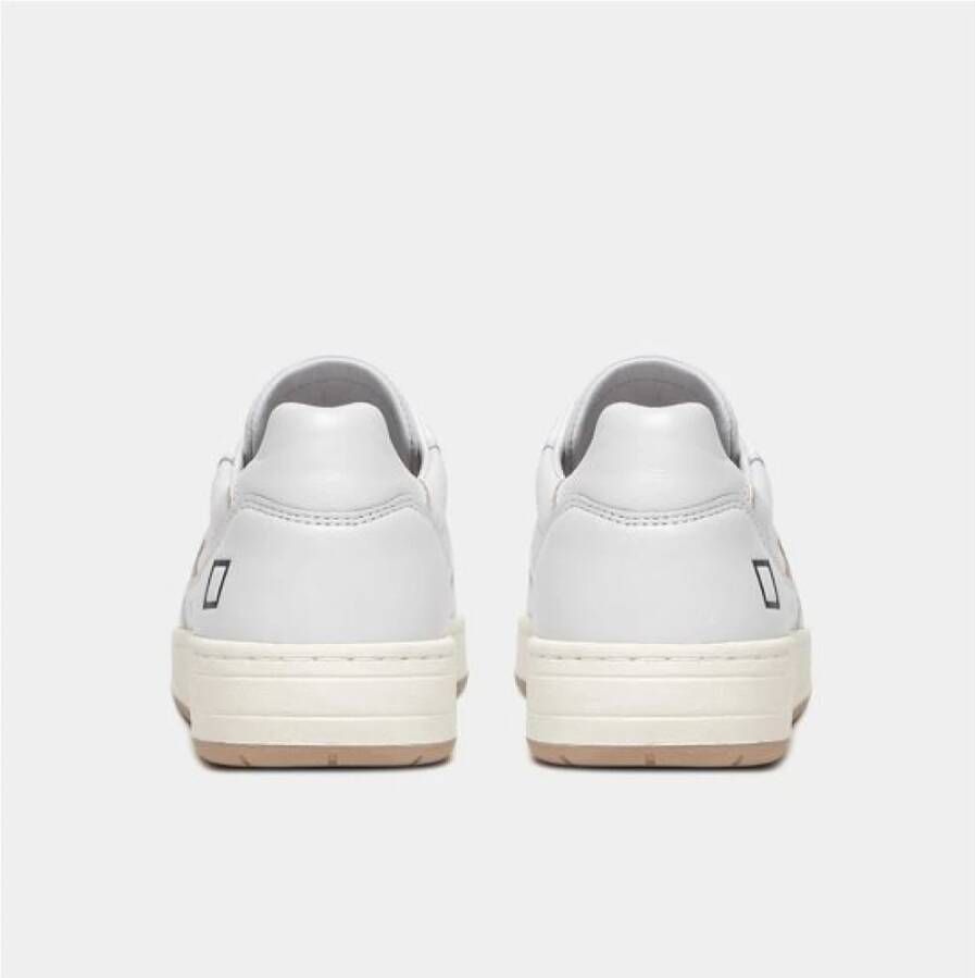 D.a.t.e. Witte Sneakers met Vetersluiting en Leren Details White Dames