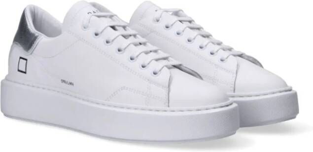 D.a.t.e. Witte Sneakers met Zilveren Patch White Dames