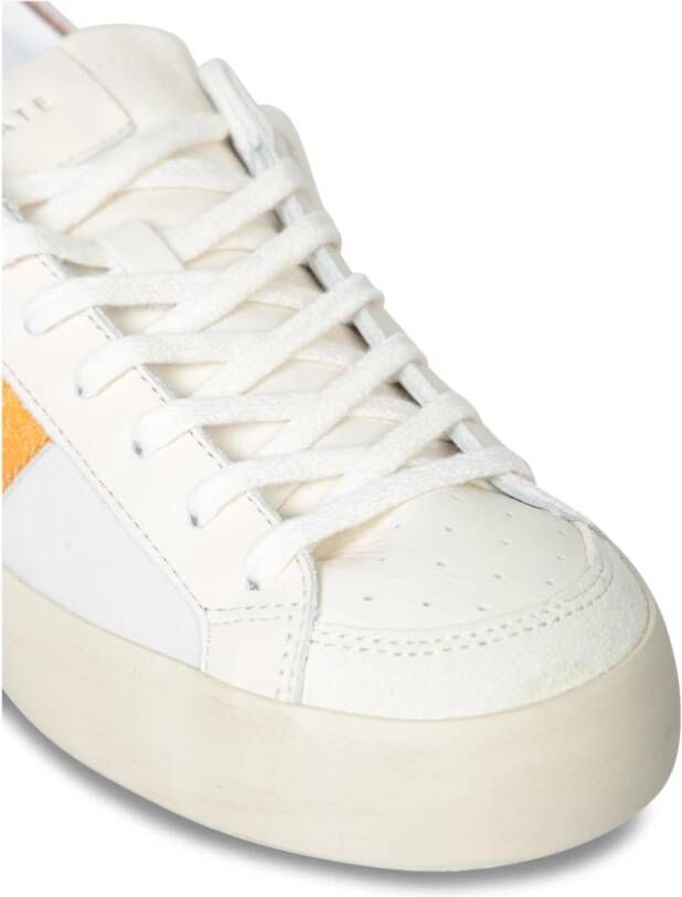 D.a.t.e. Witte Sneakers Ronde Neus Vetersluiting