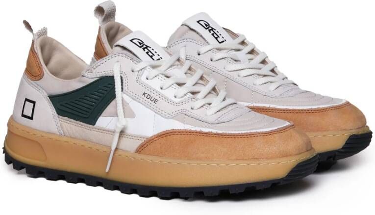 D.a.t.e. Witte Suède Rubber Sneakers Beige Ivoor Multicolor Heren