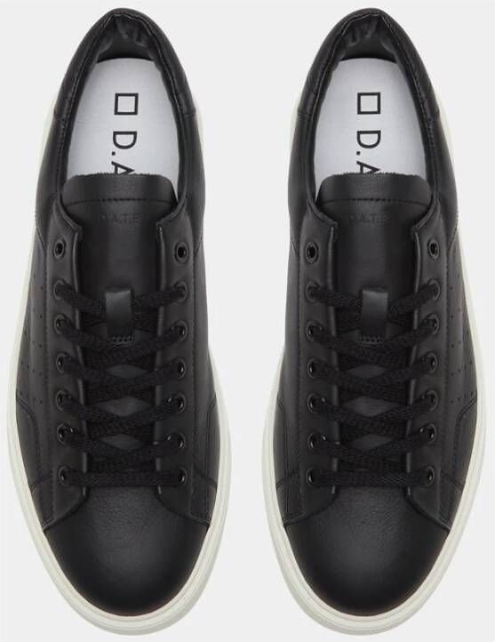 D.a.t.e. Zwarte leren lage sneaker Black Heren
