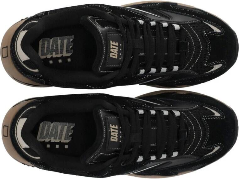 D.a.t.e. Zwarte Mesh Sneaker met Logo Detail