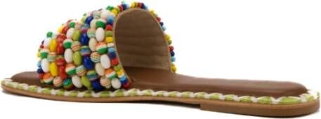 De Siena Geborduurde leren sandalen Multicolor Dames