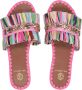 De Siena Raffia Leren Sandalen met Franjes Multicolor Dames - Thumbnail 11