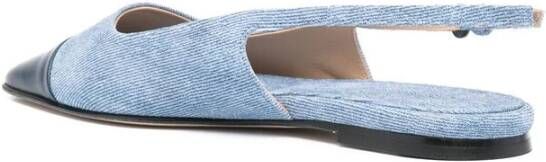 Dear Frances Blauwe Slingback Puntige Neus Leren Schoenen Blue Dames