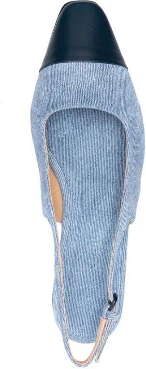 Dear Frances Blauwe Slingback Puntige Neus Leren Schoenen Blue Dames