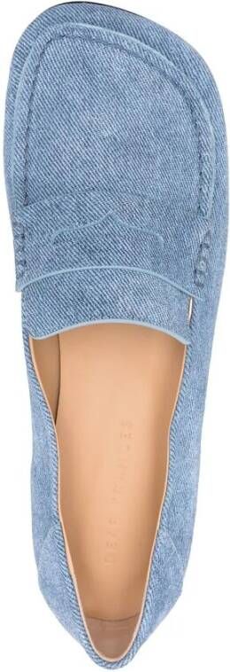 Dear Frances Cerulean Blue Leren Penny Slot Schoenen Blue Dames