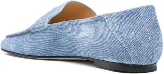 Dear Frances Cerulean Blue Leren Penny Slot Schoenen Blue Dames