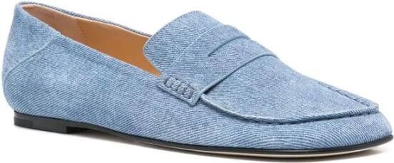 Dear Frances Cerulean Blue Leren Penny Slot Schoenen Blue Dames