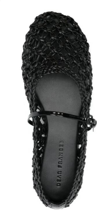 Dear Frances Zwarte Gespband Leren Schoenen Black Dames