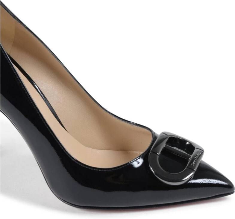 Dee Ocleppo Gouden Logo Leren Pomp Black Dames
