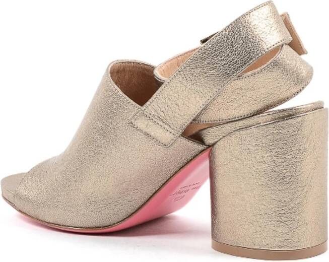 Dee Ocleppo Gouden Slingback Sandaal Italiaans Leer Yellow Dames