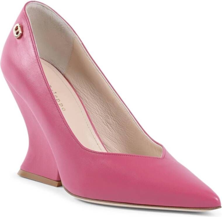 Dee Ocleppo Italiaans Leren Puntige Neus Sleehakken Pink Dames