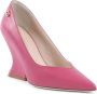 Dee Ocleppo Italiaans Leren Puntige Neus Sleehakken Pink Dames - Thumbnail 2