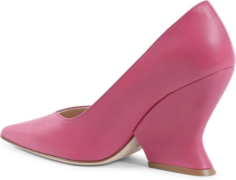 Dee Ocleppo Italiaans Leren Puntige Neus Sleehakken Pink Dames