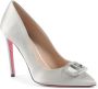 Dee Ocleppo Sneakers Kristallen Gesp Pumps Zilver Satijn - Thumbnail 4