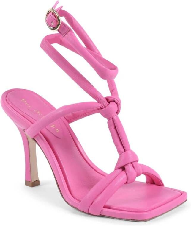 Dee Ocleppo Roze Geknoopte Leren Sandalen Pink Dames