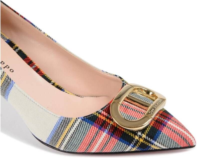 Dee Ocleppo Stijlvolle Gouden Logo Kilt Pump Multicolor Dames