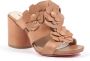 Dee Ocleppo Sandalen Floral Mule Sandalen Lederen Muiltjes Tan Hakken - Thumbnail 3