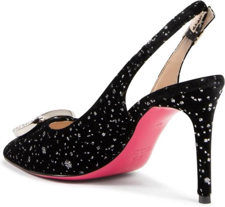 Dee Ocleppo Velvet Pointed-Toe Slingback Pump Black Dames