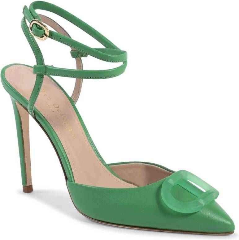 Dee Ocleppo Zwarte Leren Stiletto Pump Green Dames