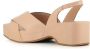 DEL Carlo Beige Leren Kruisband Wig Sandalen Beige Dames - Thumbnail 4