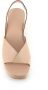 DEL Carlo Beige Leren Kruisband Wig Sandalen Beige Dames - Thumbnail 5