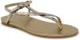 DEL Carlo Bronzen Leren Platte Sandalen Ss24 Brown Dames - Thumbnail 2