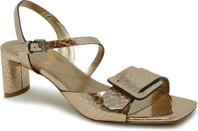 DEL Carlo Bronzen Leren Sandalen Ss24 Brown Dames