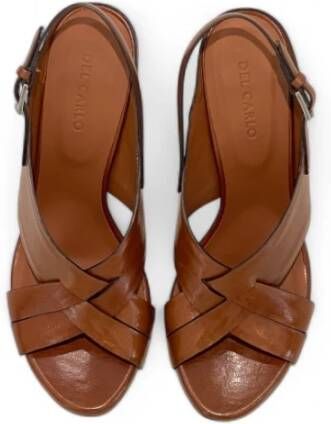 DEL Carlo Bruine leren sandalen
