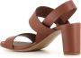 DEL Carlo Bruine Leren Sandalen Brown Dames - Thumbnail 4