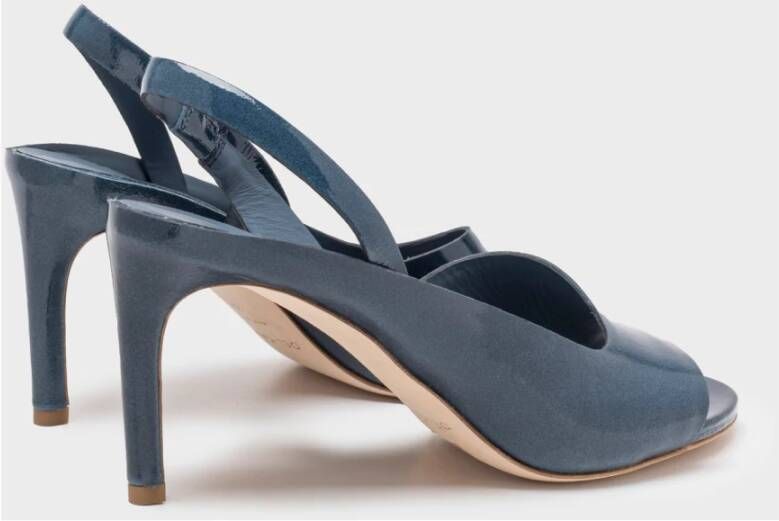 DEL Carlo Elegante Stiletto Sandalen met Asymmetrisch Design Blue Dames