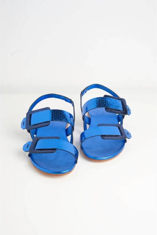 DEL Carlo Flat Sandals Blauw Dames