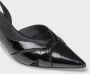 DEL Carlo Glossy Leather Slingback Kitten Heel Black Dames - Thumbnail 4