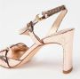 DEL Carlo Gouden Rozen Sandalen met Python Print - Thumbnail 2