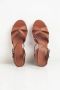 DEL Carlo Leren sandaal met brede hak Brown Dames - Thumbnail 4