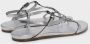 DEL Carlo Metallic Silver Flat Sandal Gray Dames - Thumbnail 3