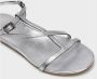 DEL Carlo Metallic Silver Flat Sandal Gray Dames - Thumbnail 4