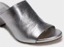 DEL Carlo Metallic Zilveren Leren Peep-Toe Muiltjes Gray Dames - Thumbnail 4