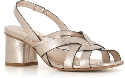 DEL Carlo Platina Leren Gevlochten Sandalen Gray Dames