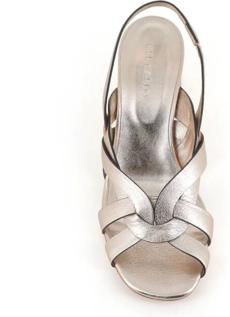 DEL Carlo Platina Leren Gevlochten Sandalen Gray Dames