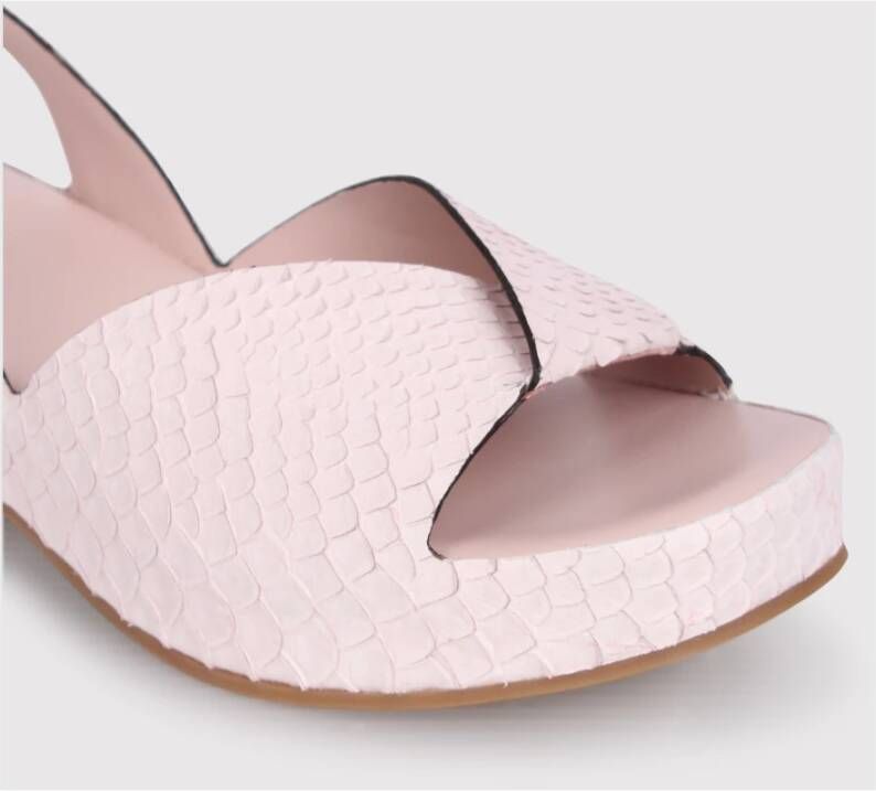 DEL Carlo Platte sandaal met weving en slingback Pink Dames