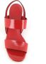 DEL Carlo Rode Leren Sandalen Red Dames - Thumbnail 5